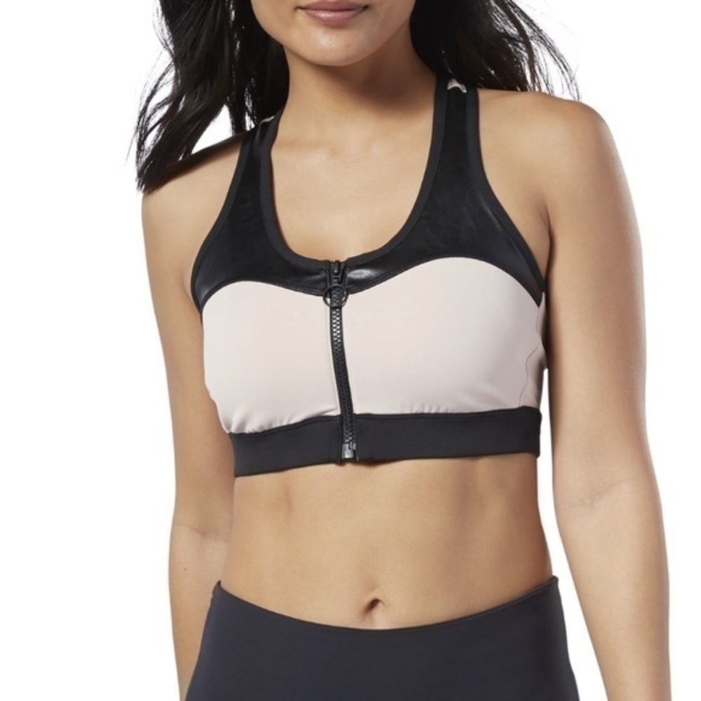 NWT Reebok Cardio Zip Medium Impact Sports Bra size medium womens sports bra